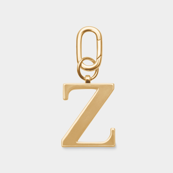 johnny loves rosie Z - Gold Metal Letter Keyring