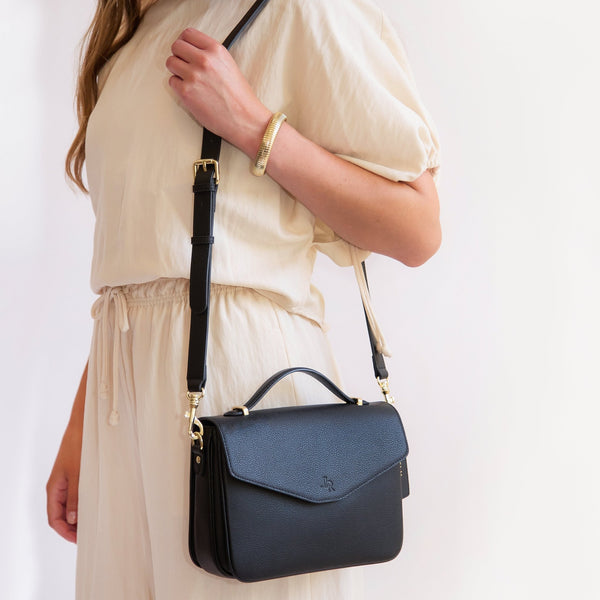 Johnny Loves Rosie Kensington Luxe Leather Top Handle Bag - Black