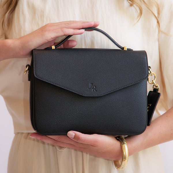 Johnny Loves Rosie Kensington Luxe Leather Top Handle Bag - Black