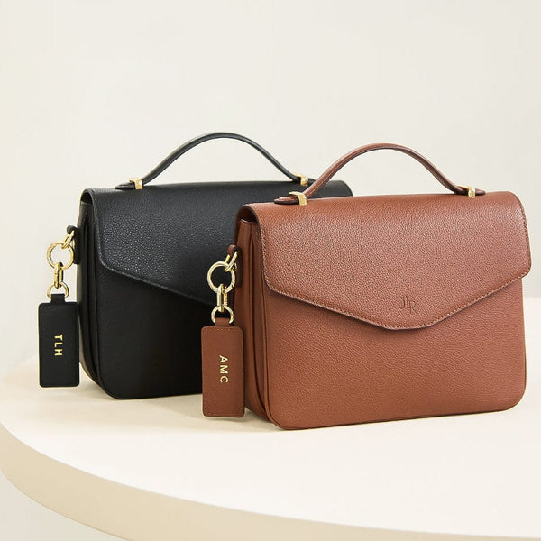 Johnny Loves Rosie Kensington Luxe Leather Top Handle Bag- Tan