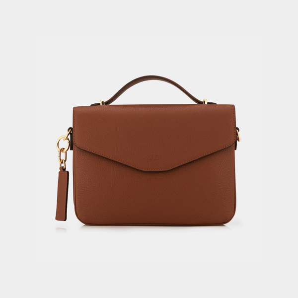 johnny loves rosie Kensington Luxe Leather Top Handle Bag- Tan