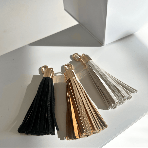 Johnny Loves Rosie Luxe Mocha Vegan Leather Tassel Keyring