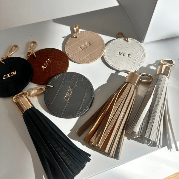 Johnny Loves Rosie Luxe Mocha Vegan Leather Tassel Keyring