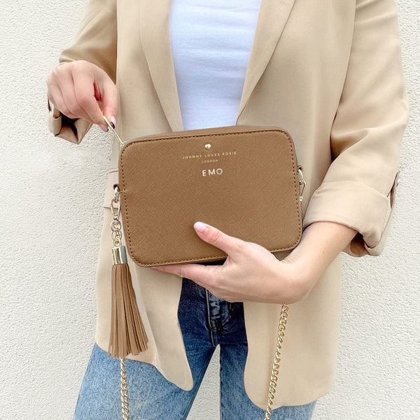 Johnny Loves Rosie Luxe Mocha Vegan Leather Tassel Keyring