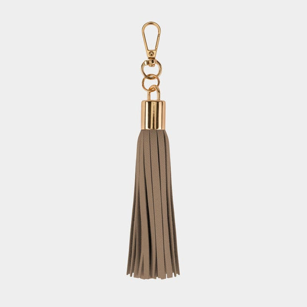 johnny loves rosie Luxe Mocha Vegan Leather Tassel Keyring