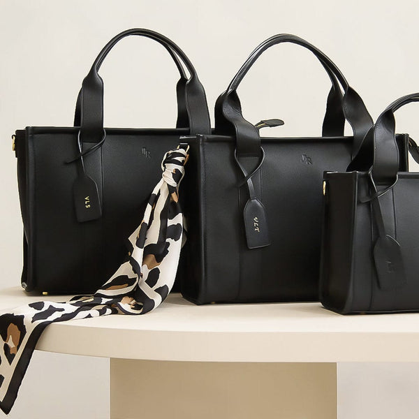 Johnny Loves Rosie Maxi Taylor Luxe Leather Tote Bag - Black