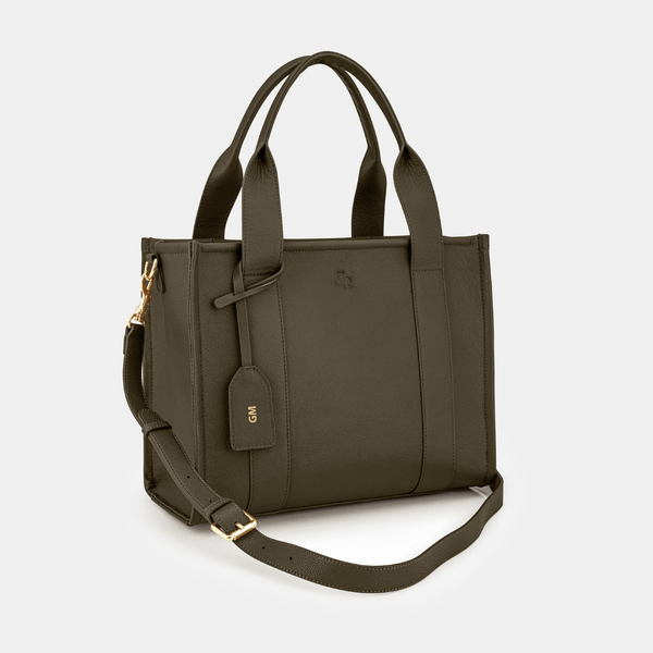 Johnny Loves Rosie Medium Taylor Luxe Leather Tote Bag - Chocolate Brown