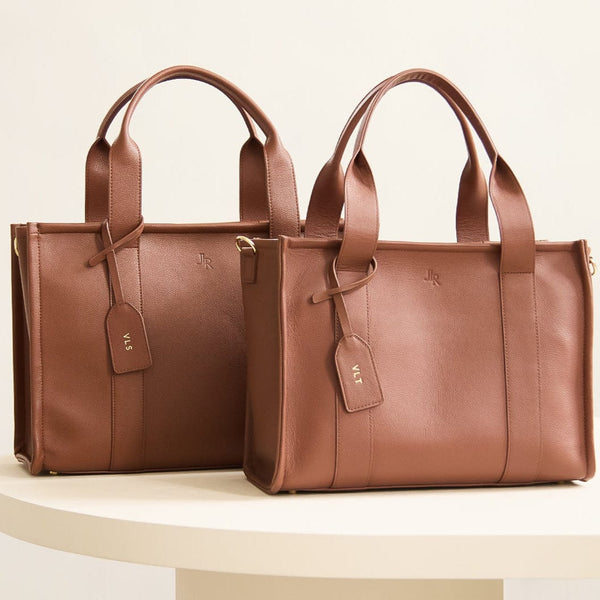 Johnny Loves Rosie Medium Taylor Luxe Leather Tote Bag - Tan