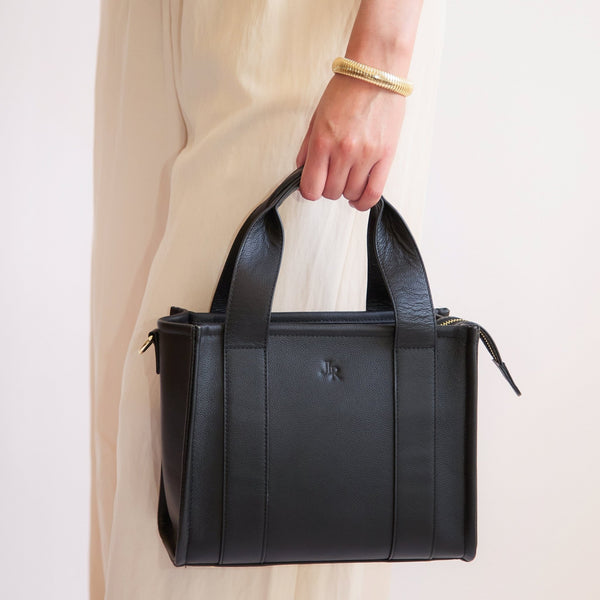 Johnny Loves Rosie Mini Taylor Luxe Leather Tote Bag - Black