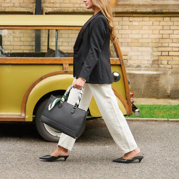 Johnny Loves Rosie Stella Large Luxe Leather Tote Bag - Black