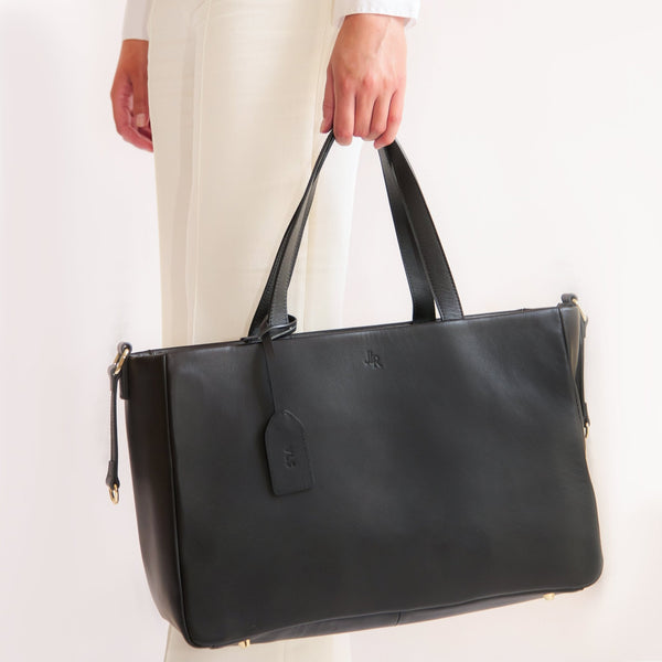 Johnny Loves Rosie Stella Large Luxe Leather Tote Bag - Black