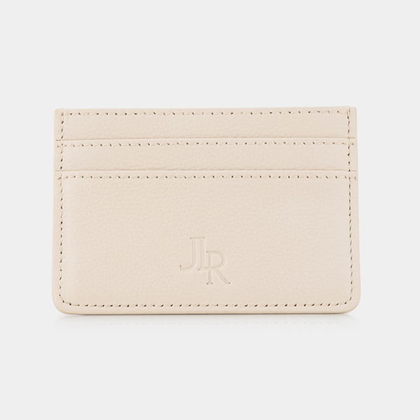 johnny loves rosie The JLR Luxe Leather Cardholder - Ecru