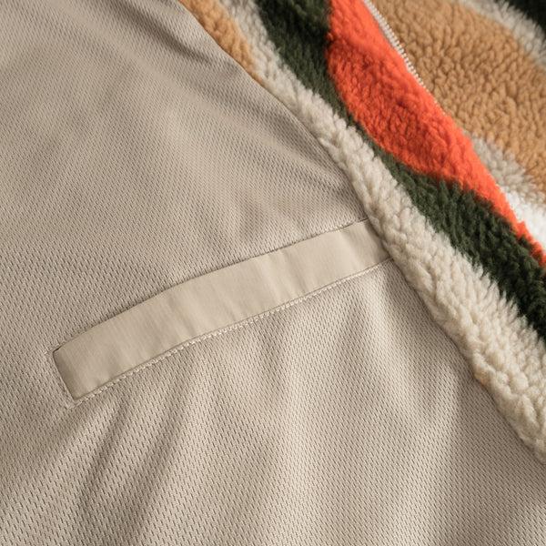 Johnny Urban Cropped Teddy Fleece Jacket "Carey" Beige Print