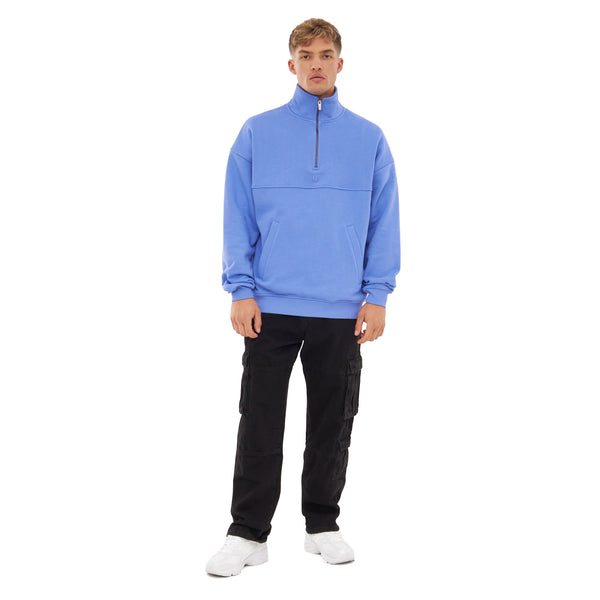 Johnny Urban Half Zip Sweatshirt "Cooper" Blue-purple