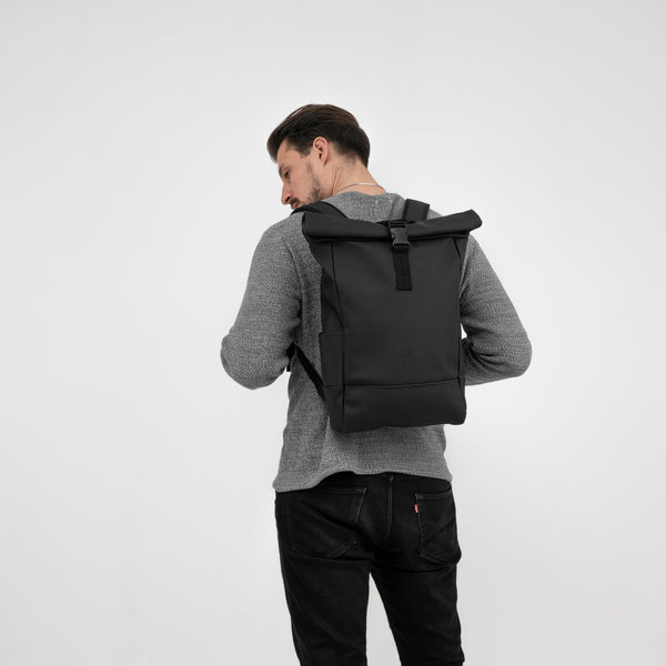 Johnny Urban Rolltop Backpack "Harvey Medium" Black