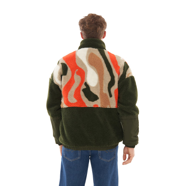 Johnny Urban Teddy Fleece Jacket "Carson" Olive Print