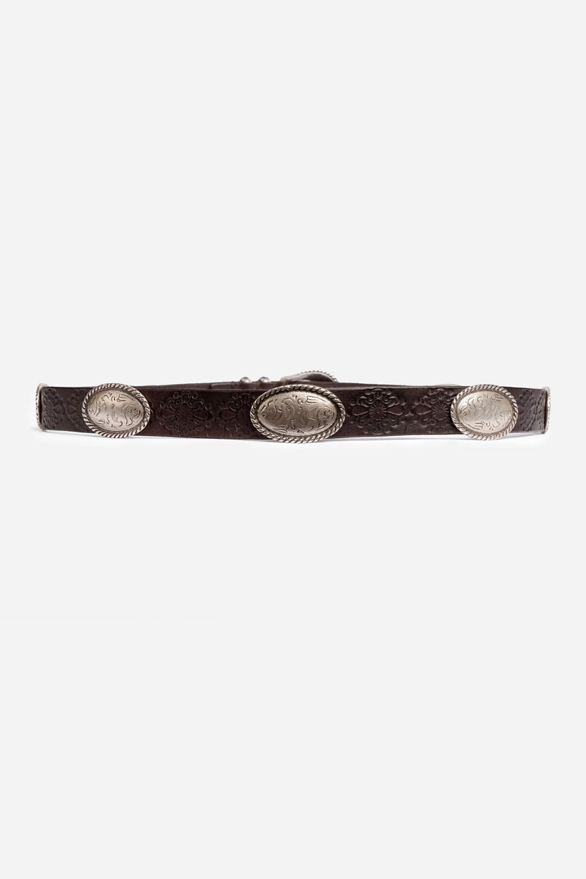 Johnny Was ANTICO ITALIAN LEATHER CONCH BELT T.moro