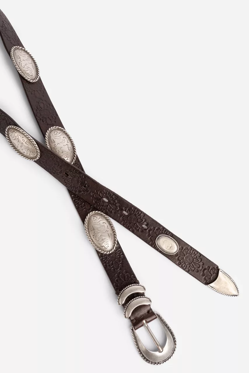 Johnny Was ANTICO ITALIAN LEATHER CONCH BELT T.moro