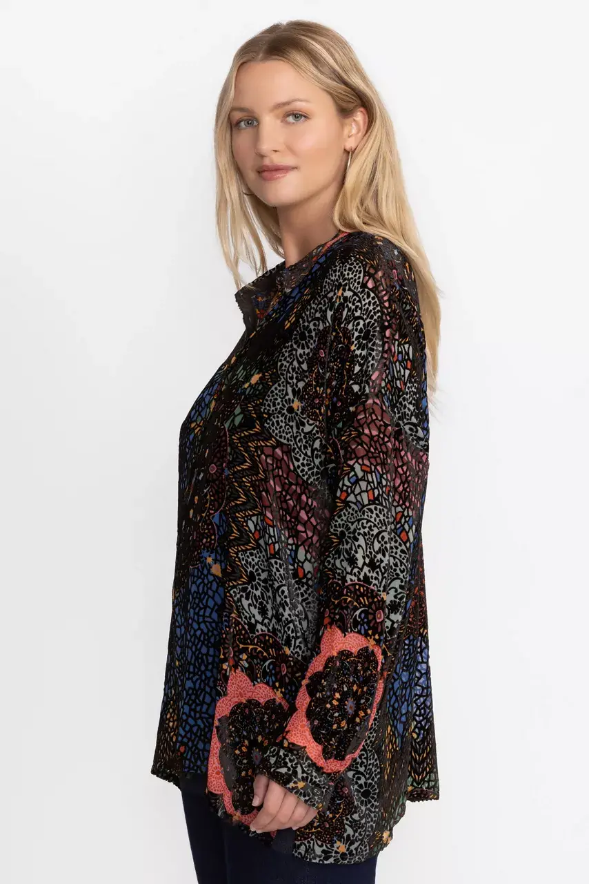 Johnny Was AUDREY OVERSIZED BURNOUT SHIRT Nava Burnout