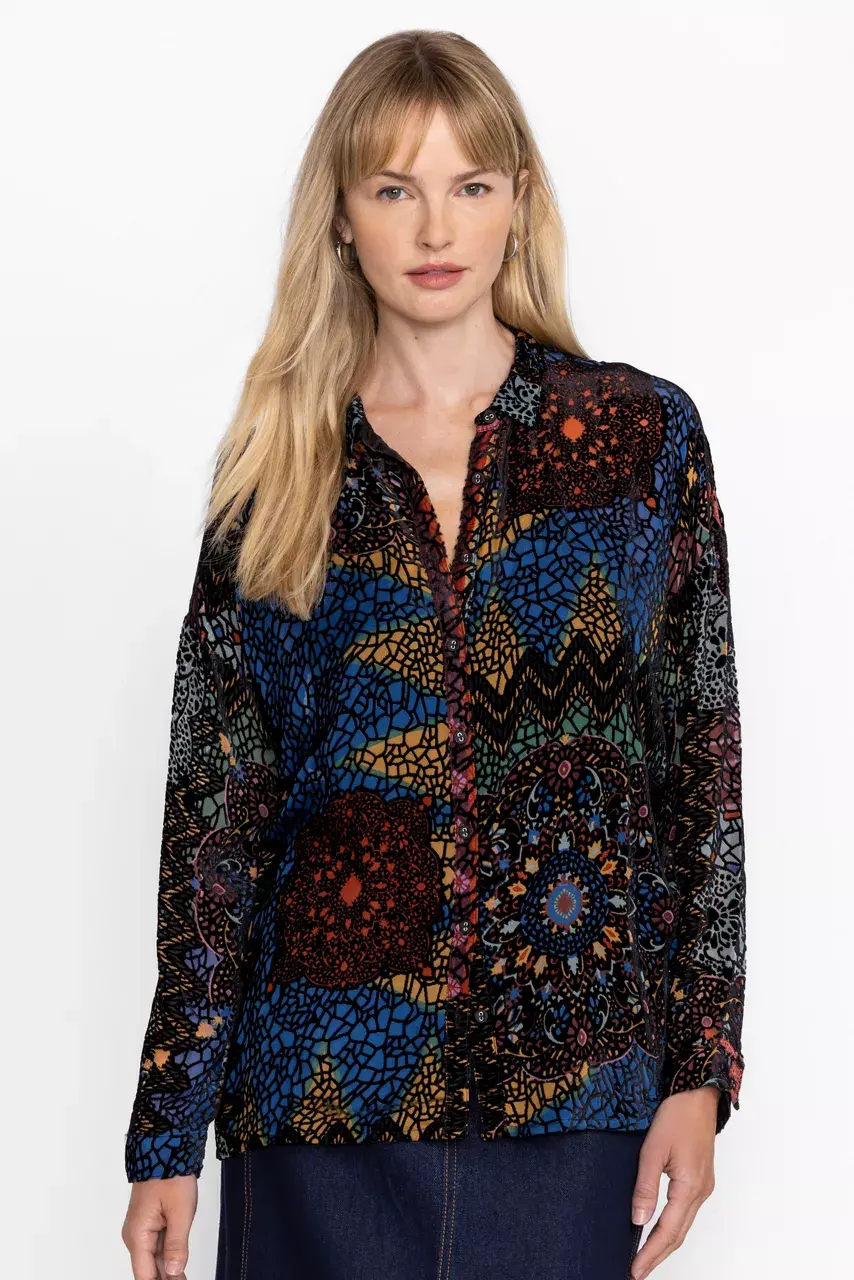 Johnny Was AUDREY OVERSIZED BURNOUT SHIRT Nava Burnout