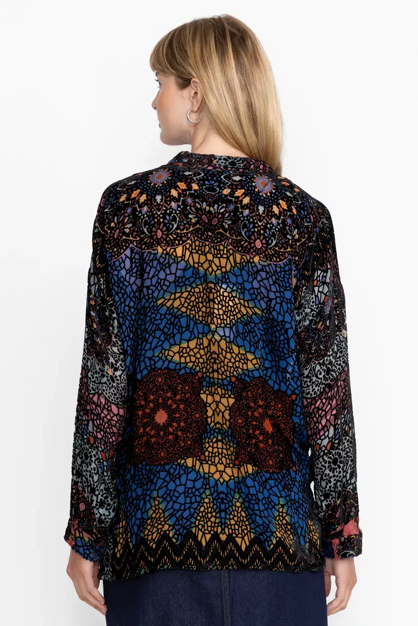 Johnny Was AUDREY OVERSIZED BURNOUT SHIRT Nava Burnout