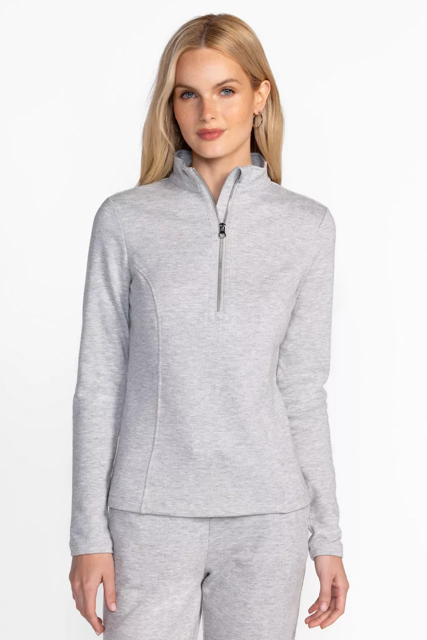 johnny was BEE ACTIVE ATHLETIC MOCK NECK PULLOVER Foil Heather Grey