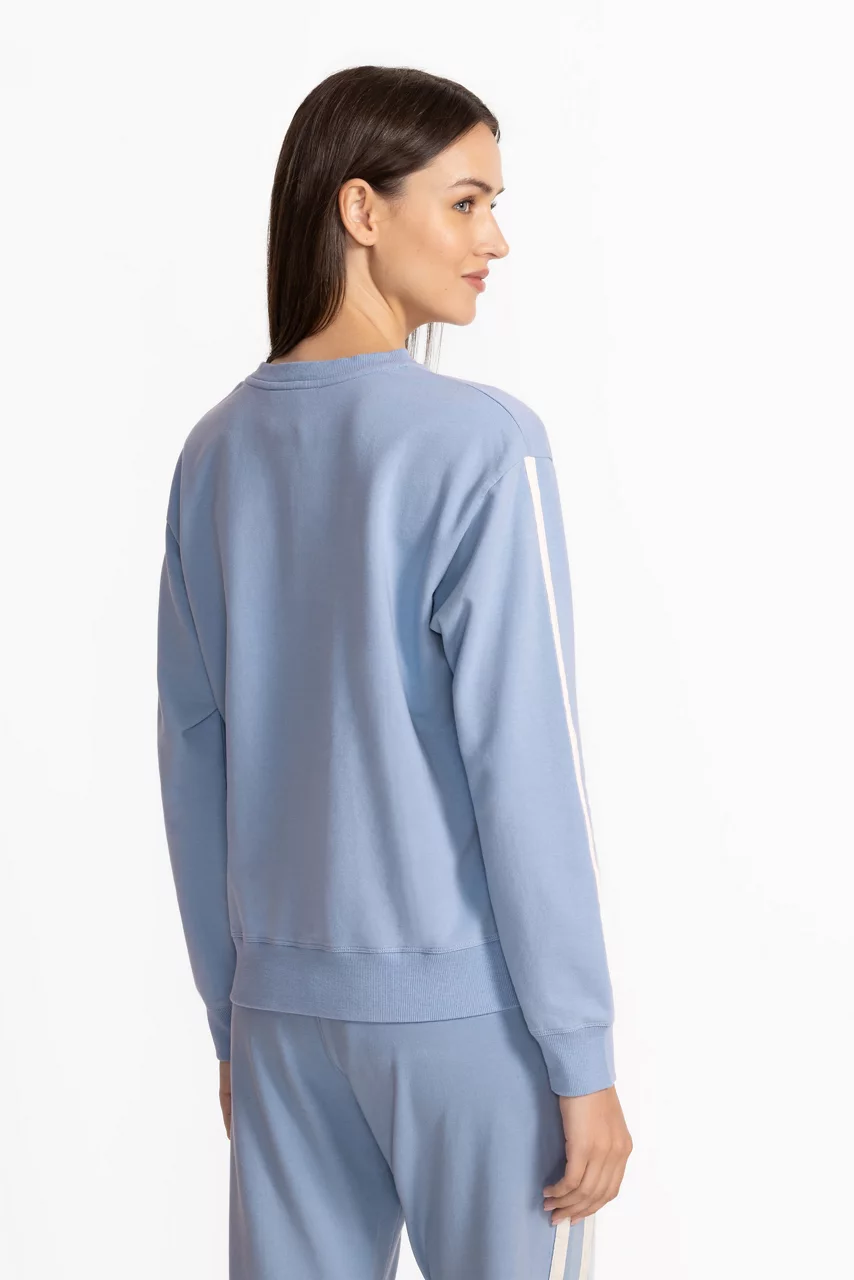 Johnny Was BEE ACTIVE CREW NECK PULLOVER WITH STRIP Endless Sky