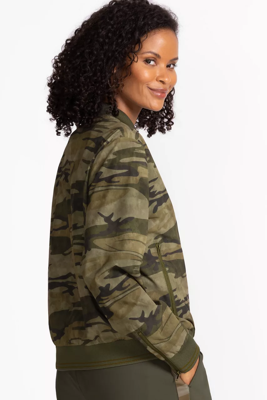 Johnny Was BEE ACTIVE DROP SHOULDER BOMBER JACKET Molly Camo