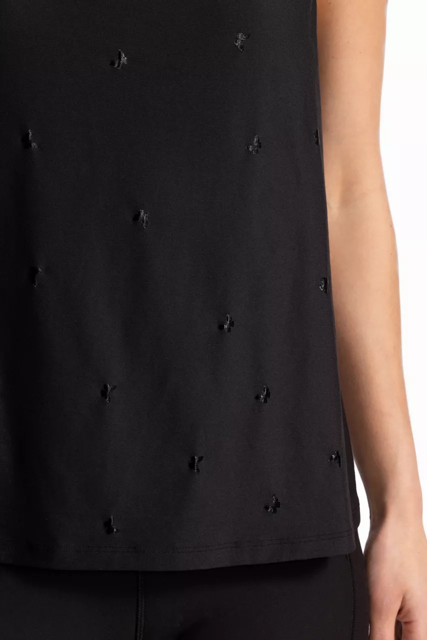 Johnny Was BEE ACTIVE HIGH NECK ACTIVE SWING TANK Black