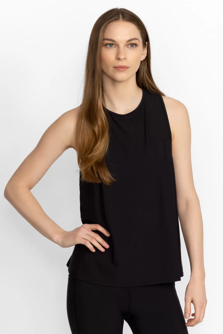 Johnny Was BEE ACTIVE HIGH NECK ACTIVE SWING TANK Black