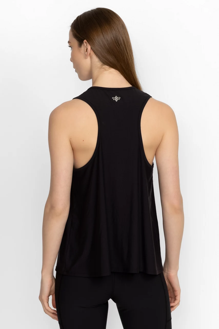Johnny Was BEE ACTIVE HIGH NECK ACTIVE SWING TANK Black