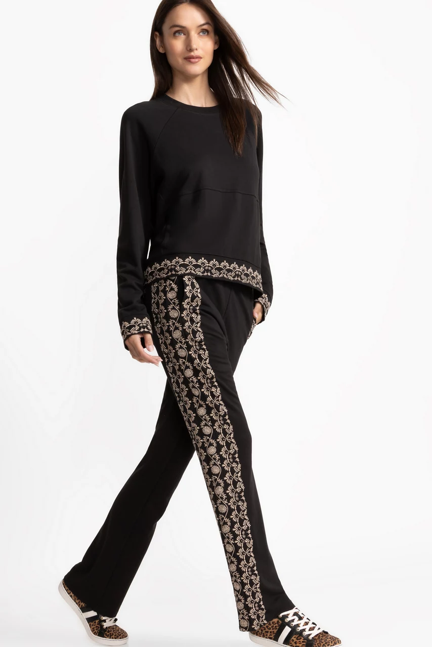 johnny was BEE ACTIVE WIDE LEG JETSETTER PANT Black