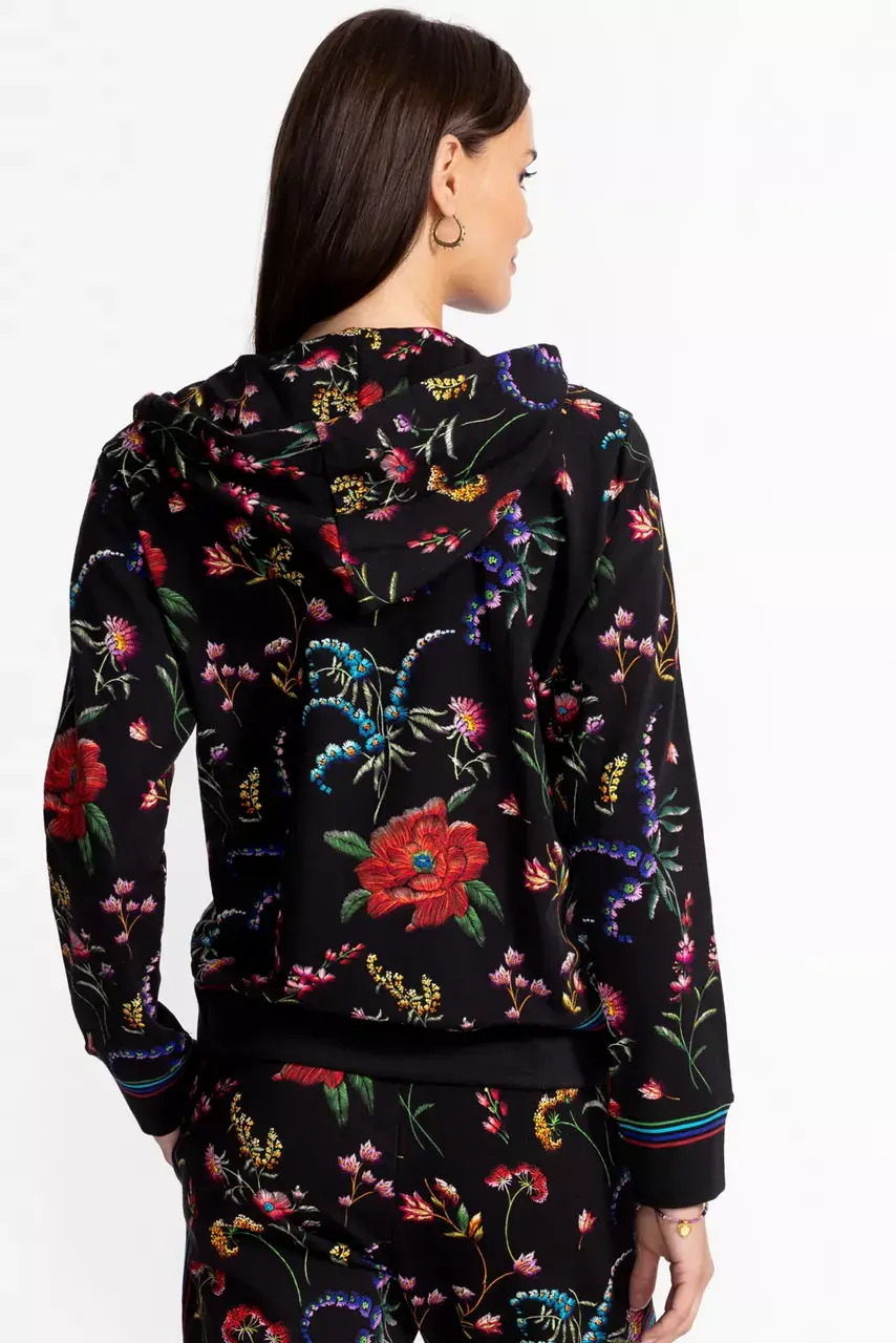 Johnny Was BEE ACTIVE ZIP FRONT HOODIE WITH TAPE Mayra