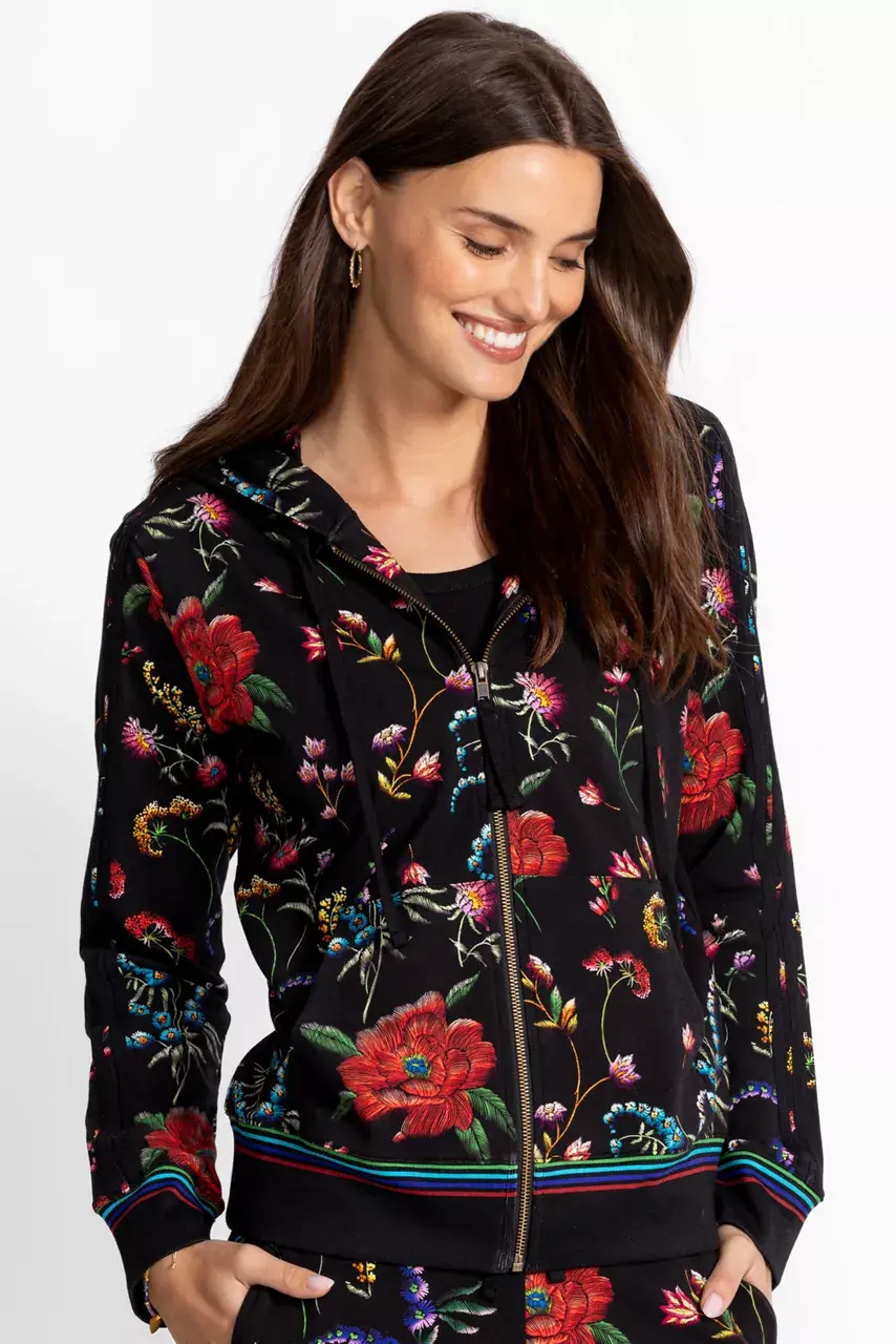 johnny was BEE ACTIVE ZIP FRONT HOODIE WITH TAPE Mayra