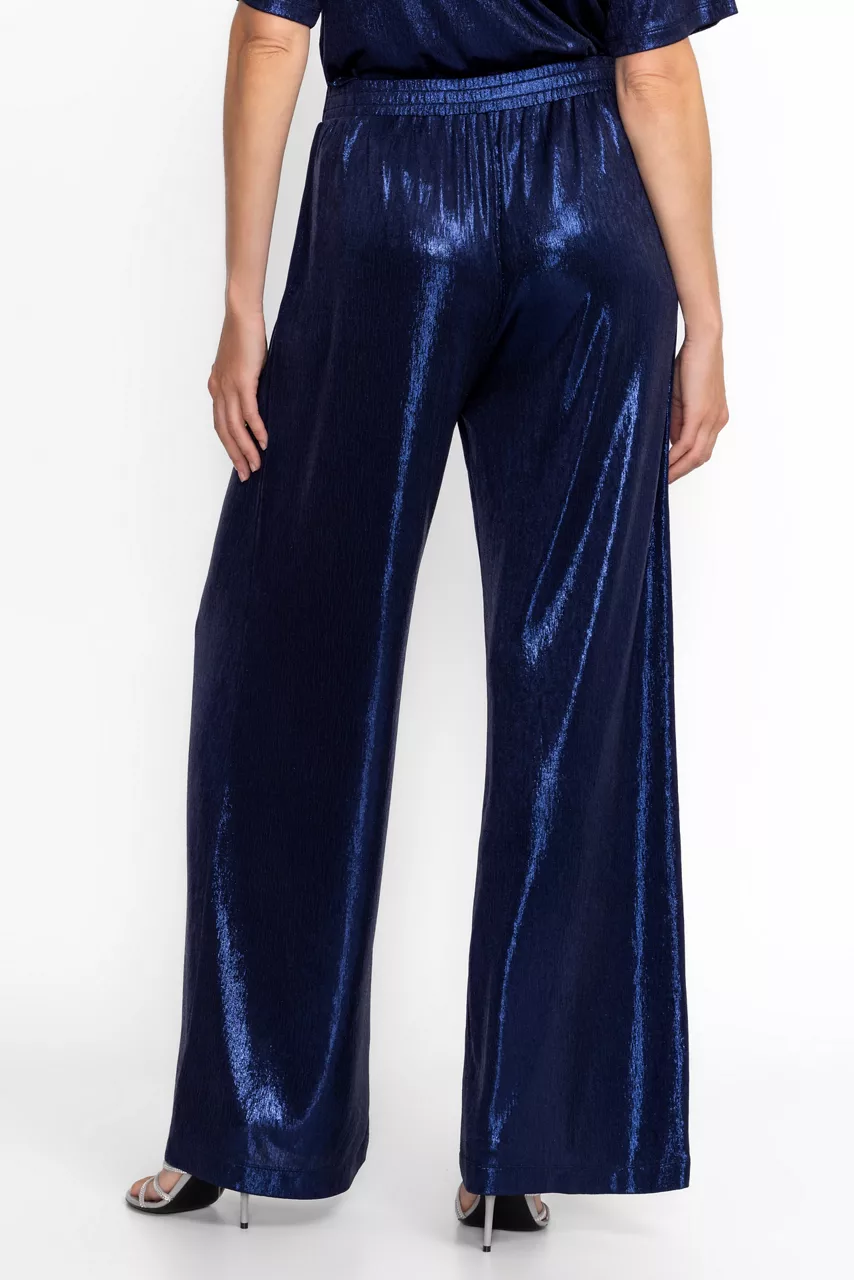 Johnny Was BRISTOL KNIT PANT Metallic Sapphire Blue