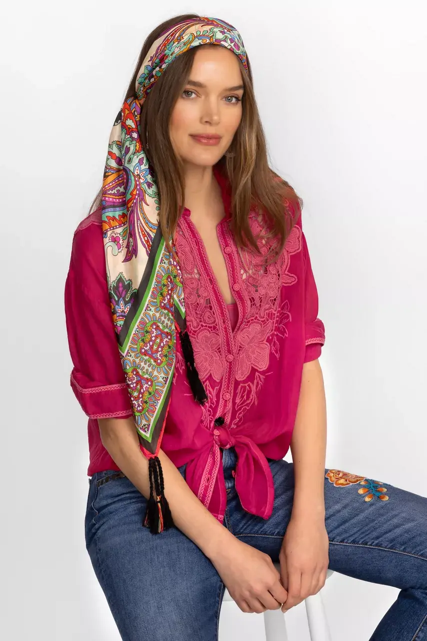 Johnny Was CACHEMIR SILK SCARF Cachemir Scarf Print