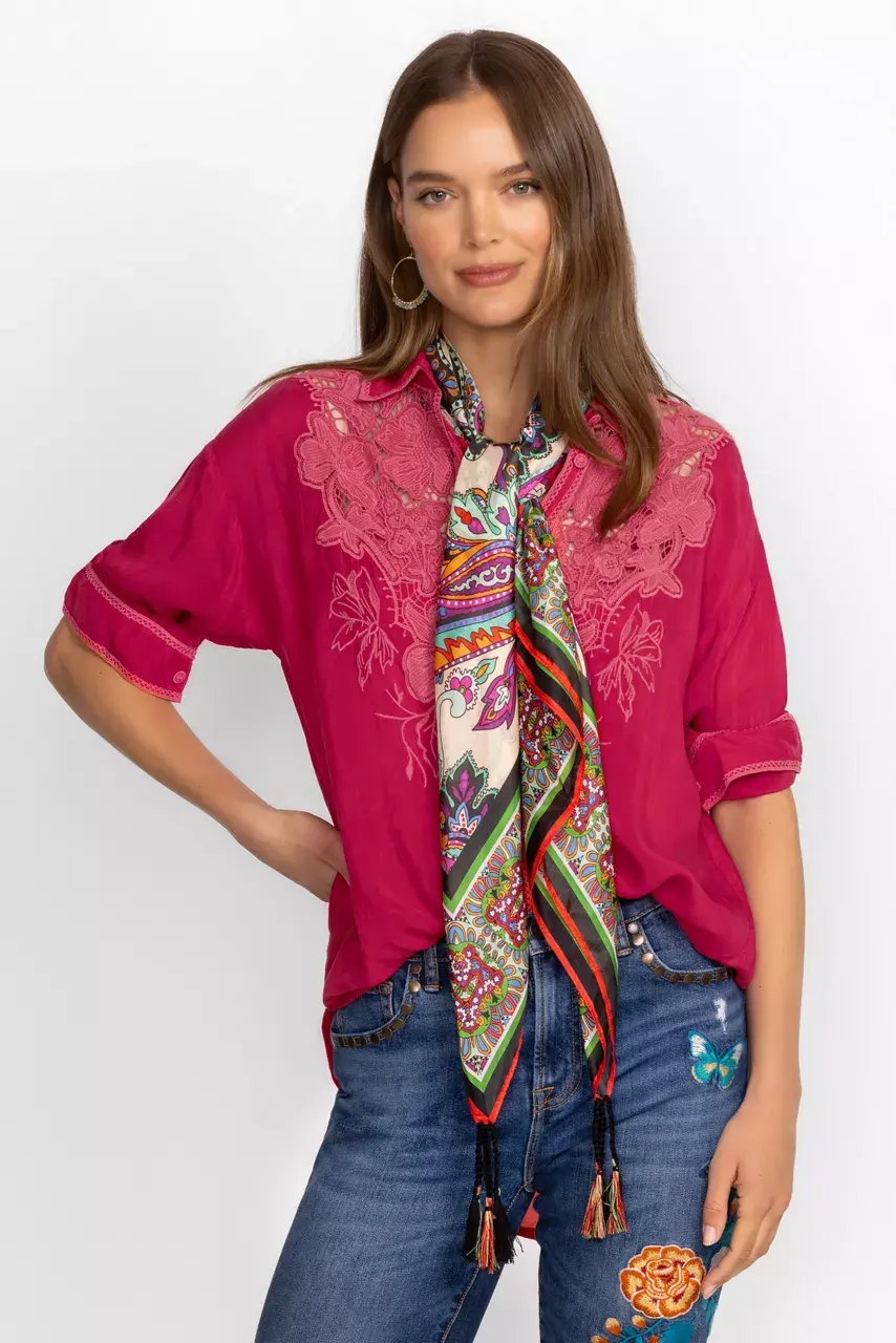 Johnny Was CACHEMIR SILK SCARF Cachemir Scarf Print