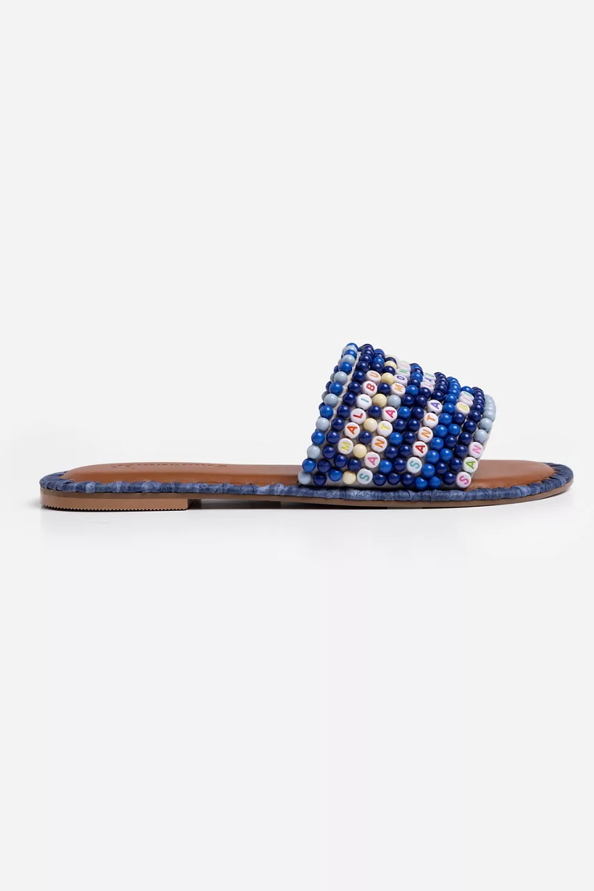 johnny was CALIFORNIA DESTINATION BEADED SANDAL Dark Blue