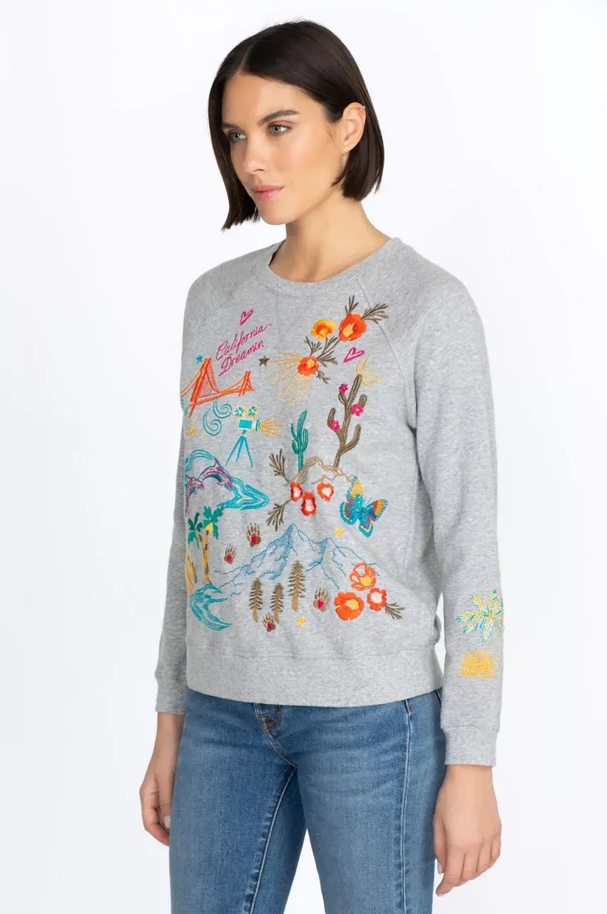 johnny was California Raglan Sweatshirt Heather Grey