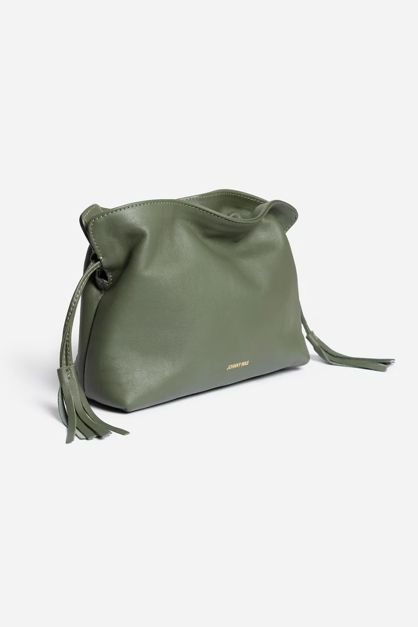 Johnny Was CINCH POUCH ITALIAN LEATHER CROSSBODY Loden