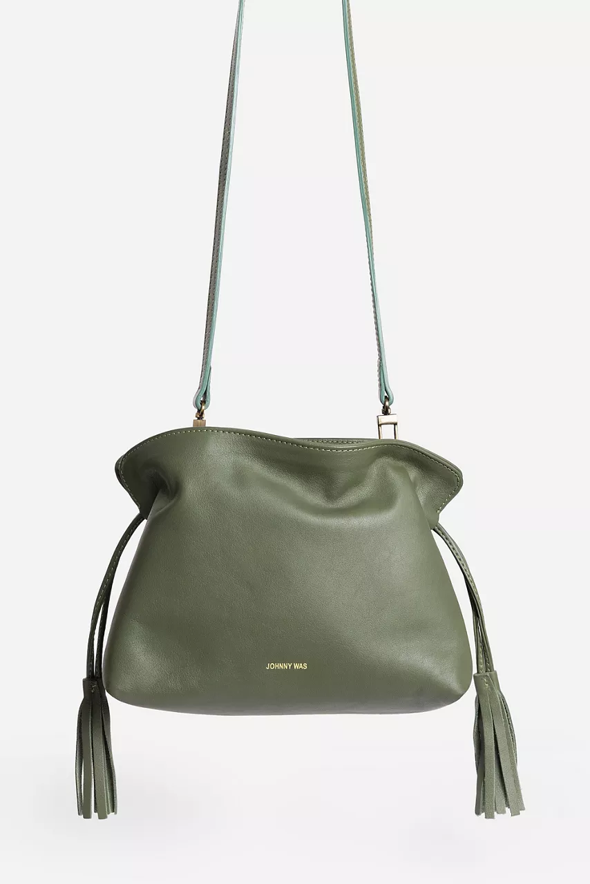 Johnny Was CINCH POUCH ITALIAN LEATHER CROSSBODY Loden