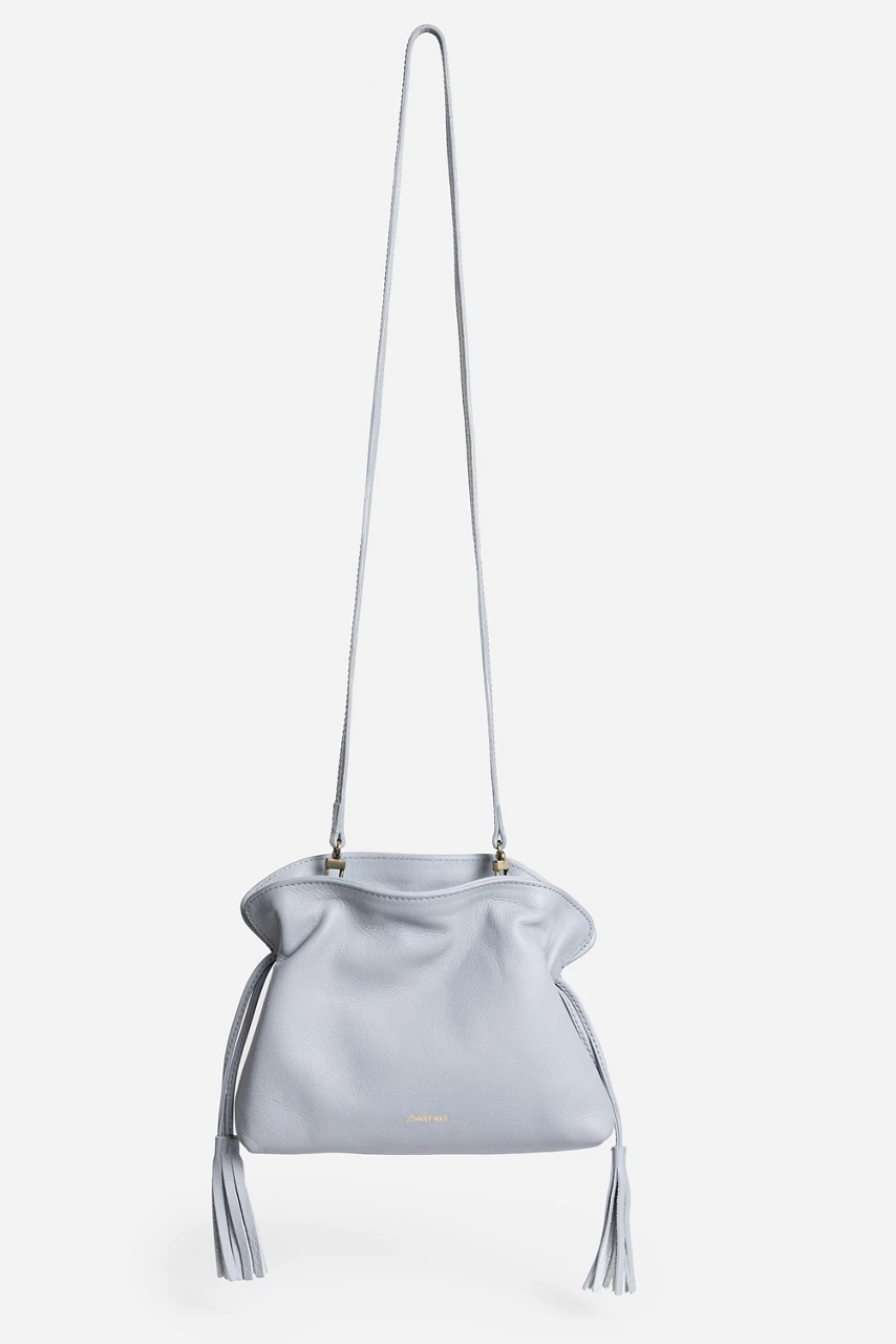 Johnny Was CINCH POUCH ITALIAN LEATHER CROSSBODY Morning Grey