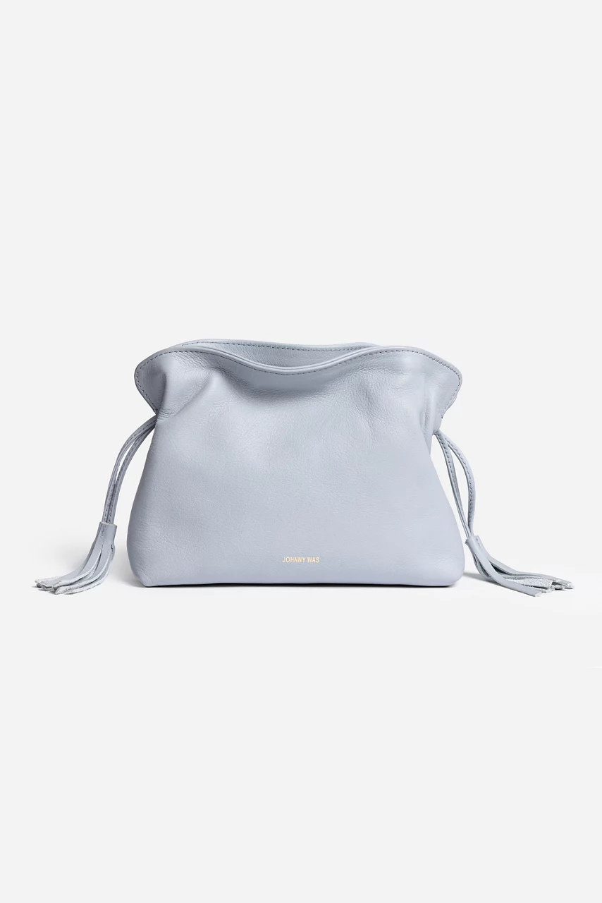 johnny was CINCH POUCH ITALIAN LEATHER CROSSBODY Morning Grey