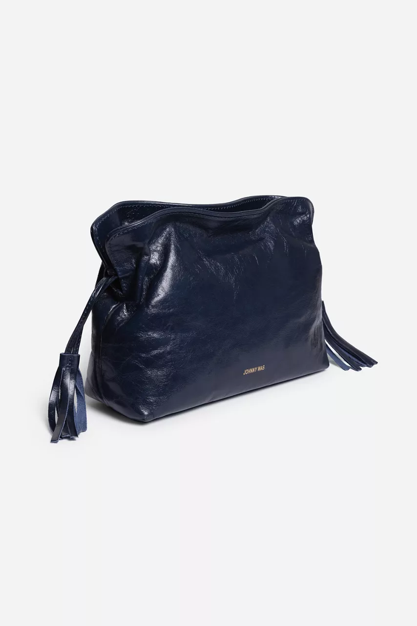 Johnny Was CINCH POUCH ITALIAN LEATHER CROSSBODY Royal