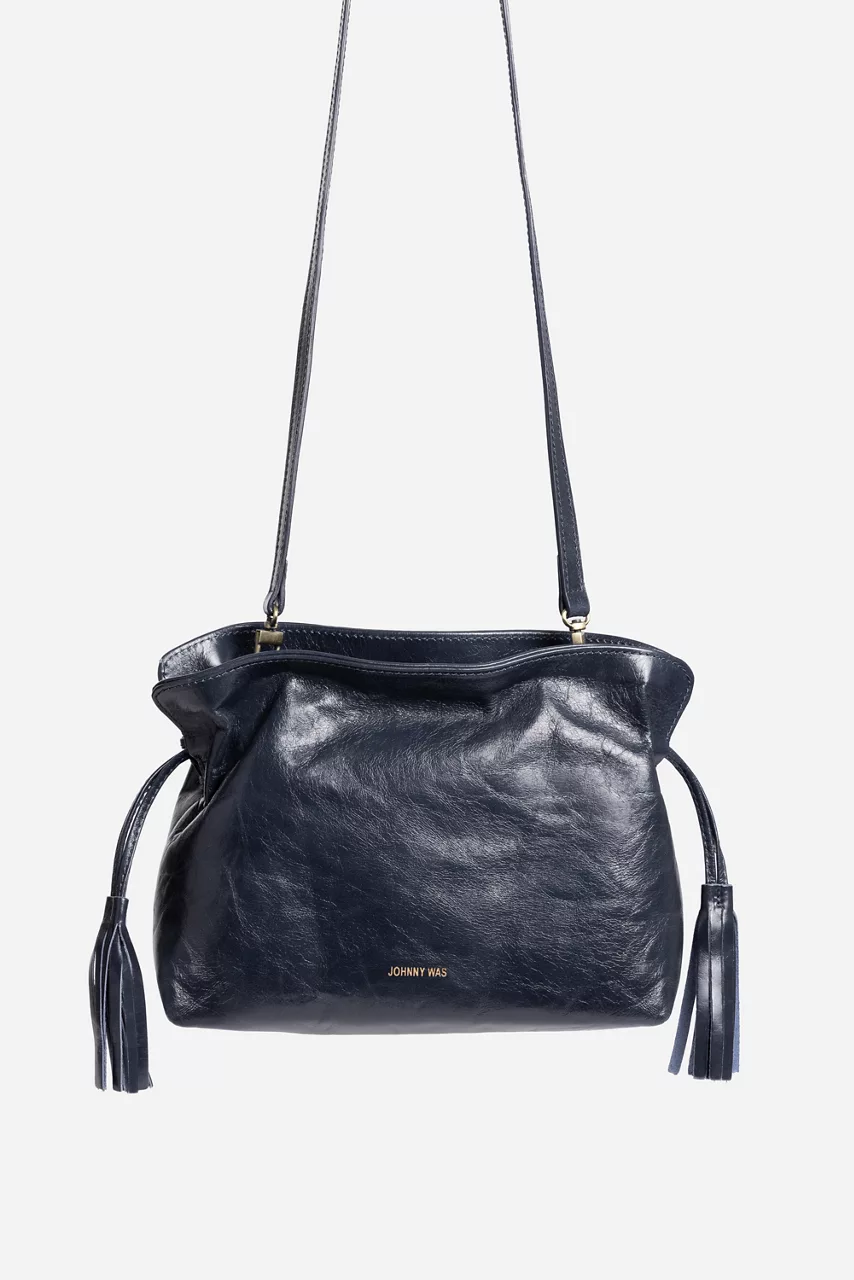 Johnny Was CINCH POUCH ITALIAN LEATHER CROSSBODY Royal
