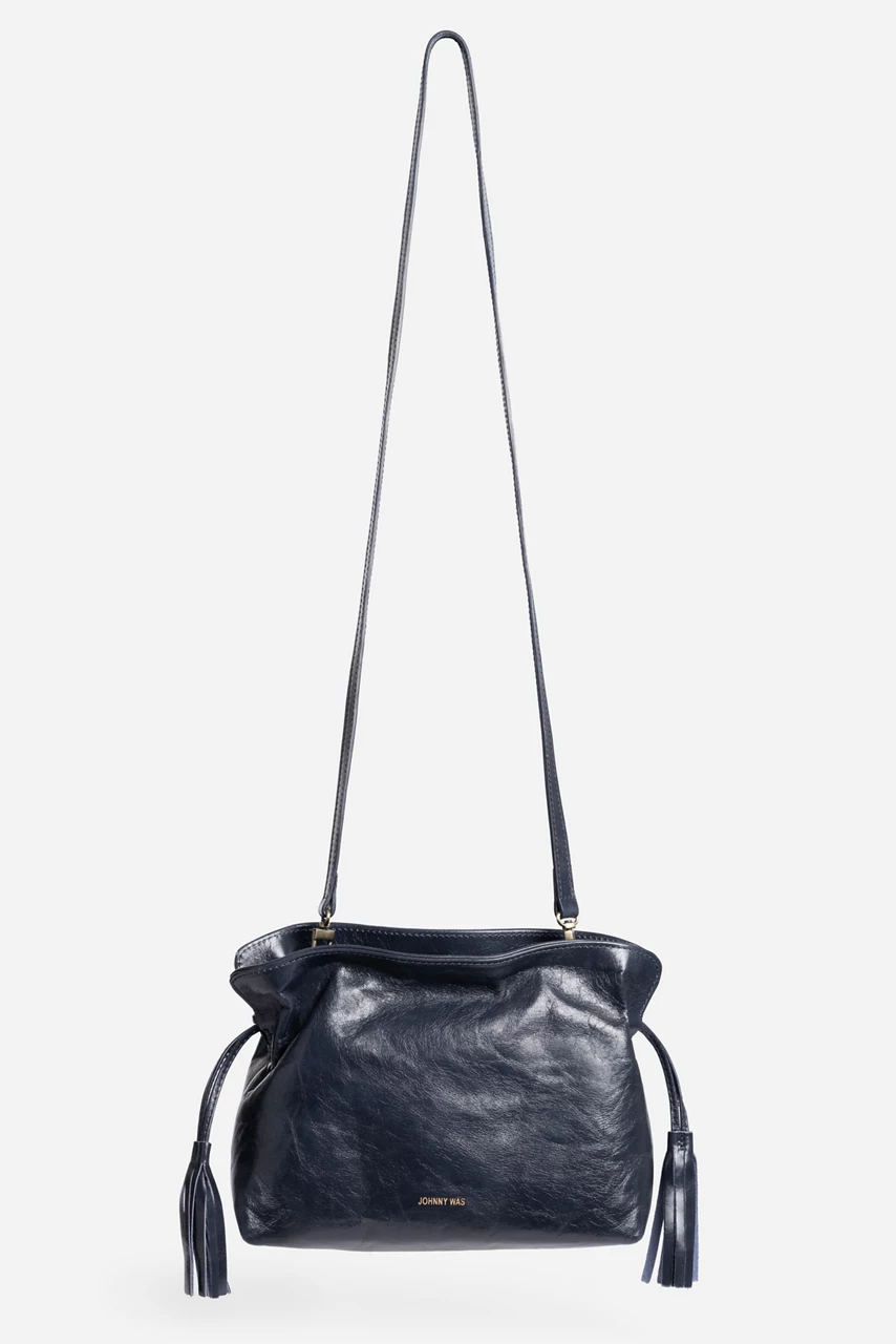 Johnny Was CINCH POUCH ITALIAN LEATHER CROSSBODY Royal