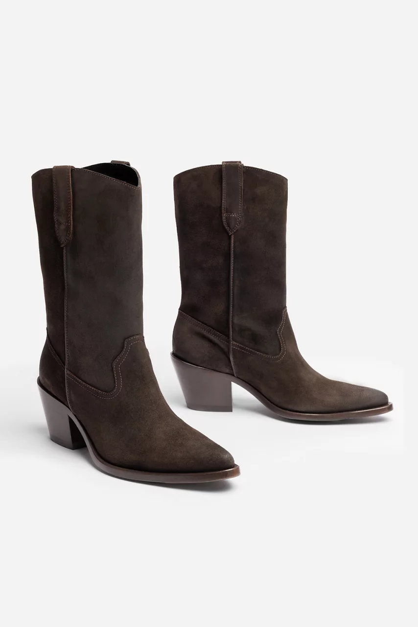 Johnny Was CIOCCOLATO ITALIAN SUEDE WESTERN BOOT Chocolate