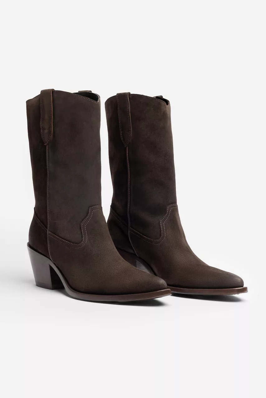 Johnny Was CIOCCOLATO ITALIAN SUEDE WESTERN BOOT Chocolate