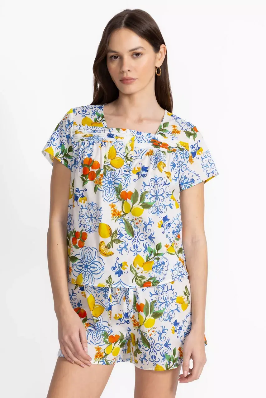 Johnny Was CITRUS SLEEP SHORT SET Citrus In Sorrento