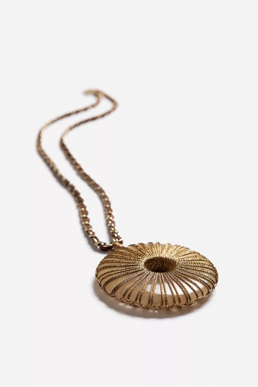 Johnny Was CRYSTAL PENDANT SUEDE CHAIN NECKLACE Gold